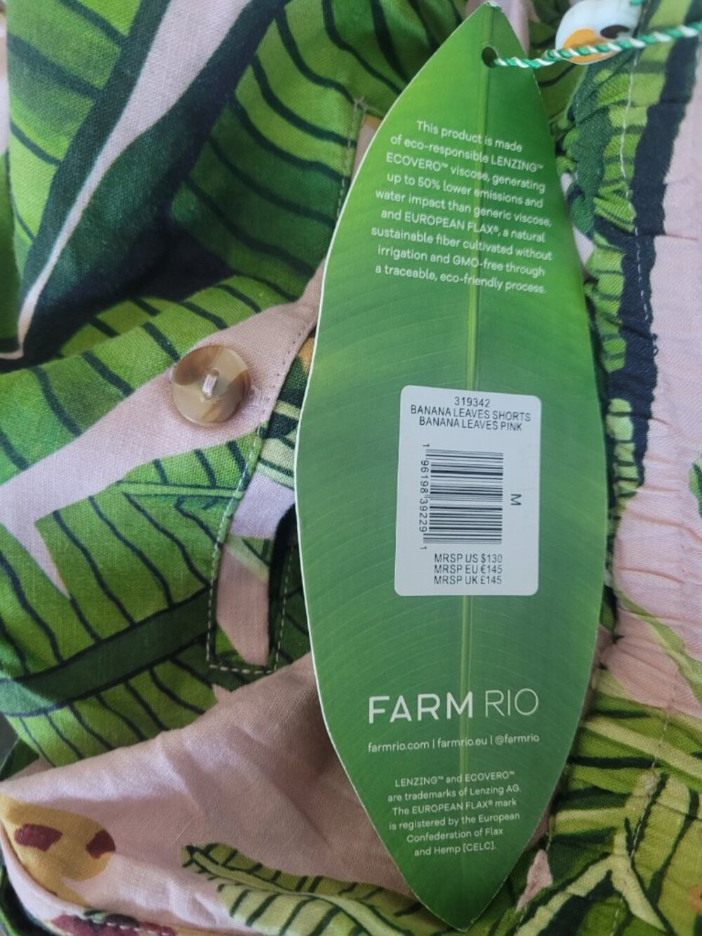 NWT FARM RIO Banana Leaves Print Men's Shorts in Medium - Picture 5 of 6